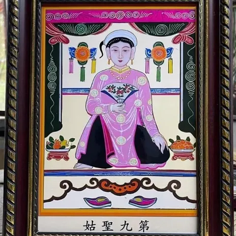 Tranh Cô Bơ, Cô Chín ( có khung ) KT 19*25, 28*38, 38*48cm  CÓ HOẢ TỐC 840749