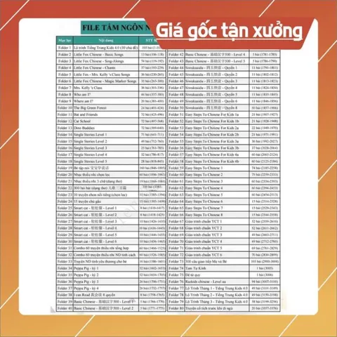 THẺ NHỚ 8GB - 16GB CHÉP SẴN FILE CHO BÉ HỌC TIẾNG ANH - TIẾNG TRUNG KÈM LIST DANH SÁCH bảo hành 3 tháng 840753