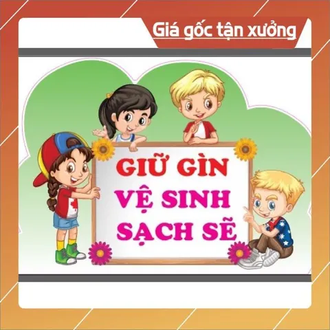Tờ giấy Các góc-nhắc nhở trang  trí lớp tiểu học ép plastic sẵn băng keo đính tường cao 40cm