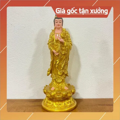 Tượng Tây Phương Tam Thánh Đứng 40cm nhựa composite vàng vẽ hoả tốc 840767