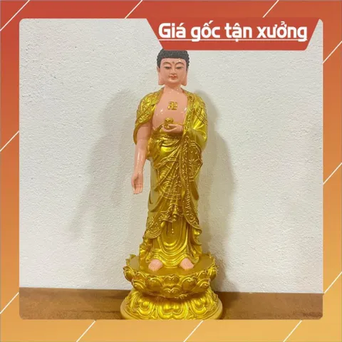Tượng Tây Phương Tam Thánh Đứng 40cm nhựa composite vàng vẽ hoả tốc 840767