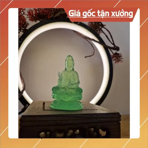 Tượng Quán Âm Bồ Tát Mini 7cm Trong Suốt Chất Liệu Poly Composite. Tượng Quán Âm nhỏ