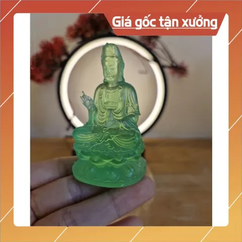 Tượng Quán Âm Bồ Tát Mini 7cm Trong Suốt Chất Liệu Poly Composite. Tượng Quán Âm nhỏ