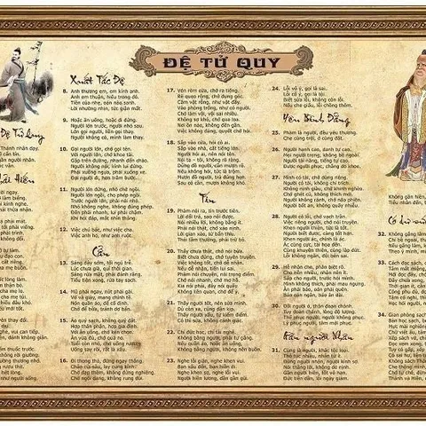 TRANH ĐỆ TỬ QUY - PHÉP TẮC CỦA CON CON NGƯỜI - RẤT HAY KHỔ A3  - 30CM X 42CM GIẤY CỨNG CỰC ĐẸP 840813