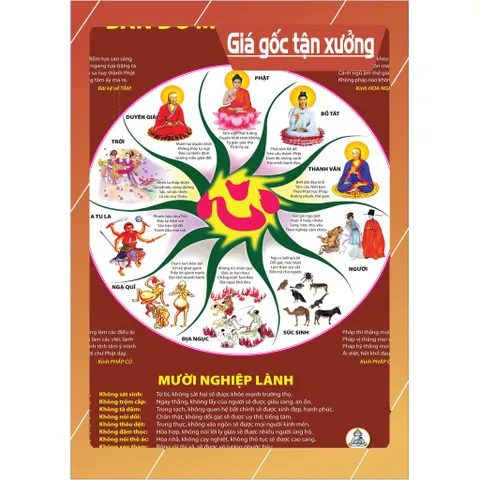 10 TỜ BẢN ĐỒ Mười pháp giới Phật giáo giấY khổ A3 30CM X 40 CÓ KEO DÁN (9K PHÍ SÀN) 840819