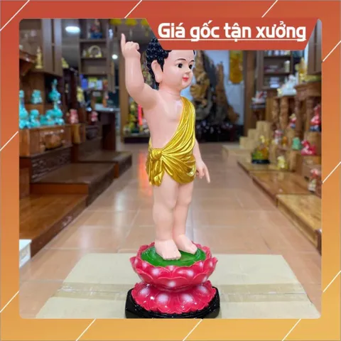 Tôn Tượng Đản Sanh Đứng 58cm Nhựa Composite Màu Vẽ CỰC ĐẸP 840838