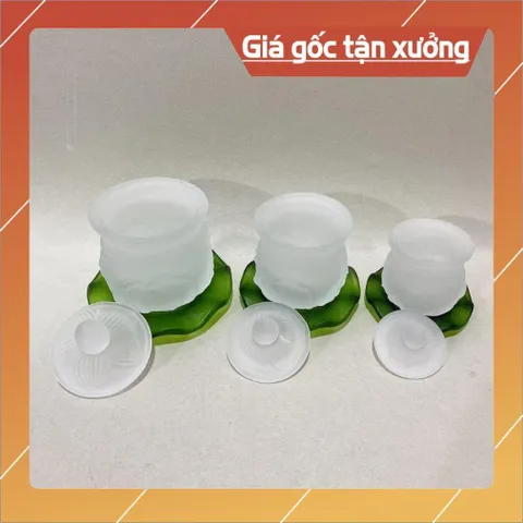 Chung Nắp Hoa Sen Lưu Ly Màu Trắng Mới Nhiều Kích Thước có hoả tốc 840851