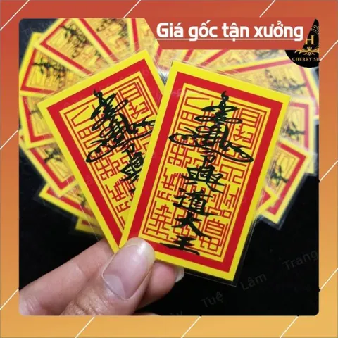 Ấn trần triều - Combo 20/50/100 thẻ ấn vàng bình an, may mắn - ấn nhà trần ép plastic bền đẹp giá sĩ 840849