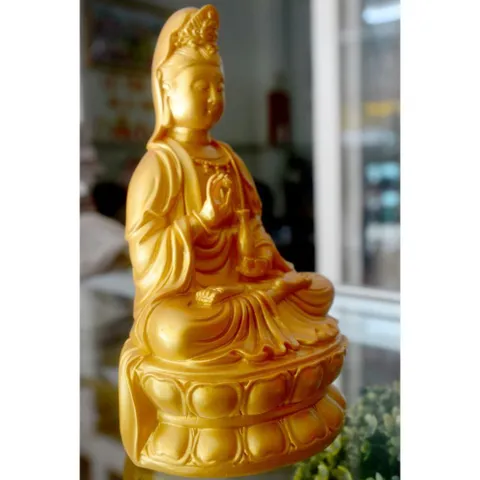 Tượng ngài Quan Thế Âm Bồ Tát ngồi cao 15cm-Nhiều mẫu NHIỀU MÀU 840860