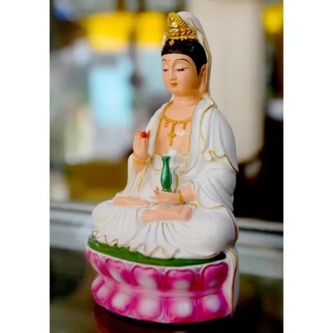 Tượng ngài Quan Thế Âm Bồ Tát ngồi cao 15cm-Nhiều mẫu NHIỀU MÀU 840860