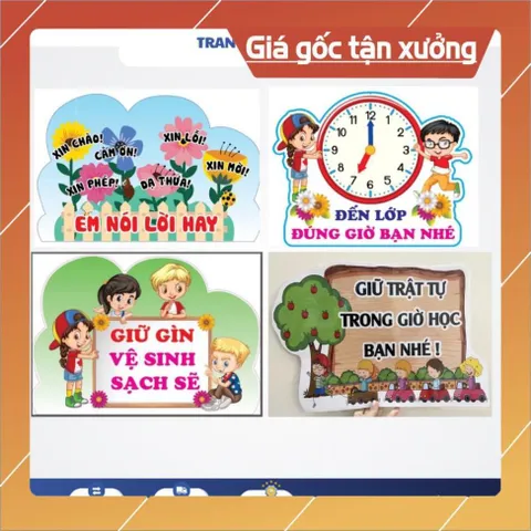 TỜ GIẤY Hiệu Lệnh Nhắc Nhở– Bảng Góc Lớp Học Kích Thước 30x40cm (Ép Plastic, Có Sẵn Băng Keo Dán) ĐẸP