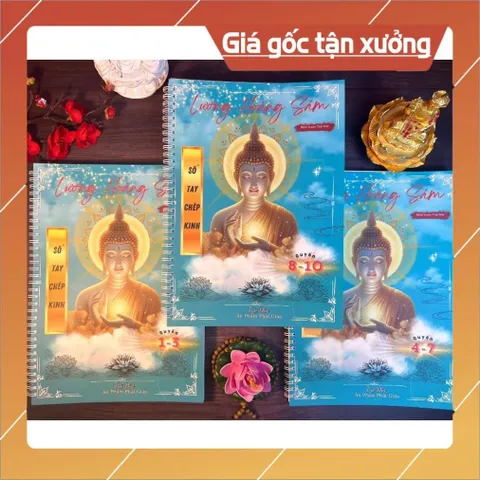 TRỌN BỘ 3 VỞ CHÉP KINH Lương Hoàng Sám in mờ - TẶNG 10 VIẾT 840867