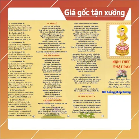 10 Tờ Nghi Thức Lễ Kính Mừng Phật Đản- Khổ A4. A3 Ép 2 Mặt DƯƠNG KHOA SHOP 840877