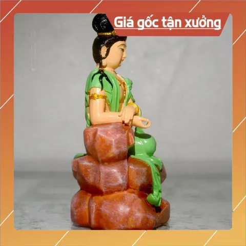 Tượng ngài Quan Thế Âm tự tại cao 13cm composite đẹp 840898
