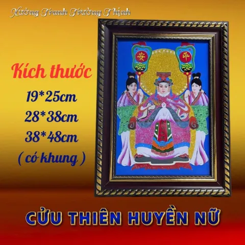Khung Tranh CỬU THIÊN HUYỀN NỮ - có khung  có hoả tốc 3 CỠ 840901