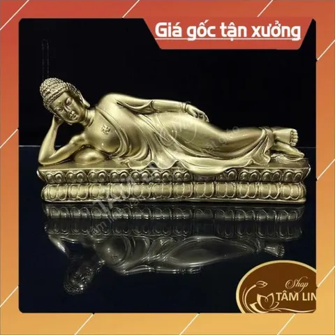 Tượng Phật Thích Ca Nhập Niết Bàn Ngang 24cm Nhựa Composite 2 MÀ 840909
