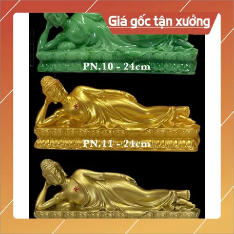 Tượng Phật Thích Ca Nhập Niết Bàn Ngang 24cm Nhựa Composite 2 MÀ 840909