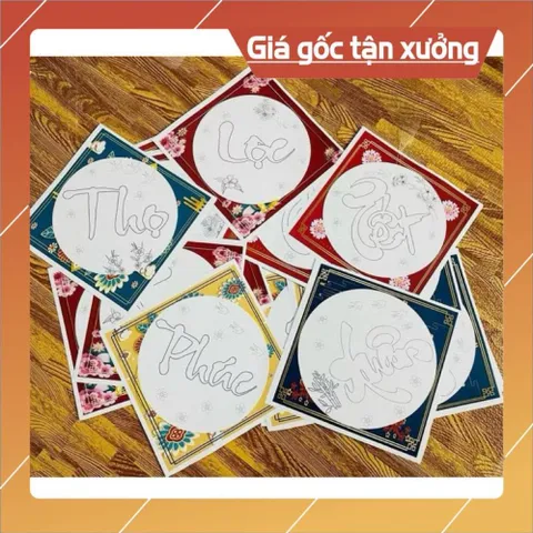 COMBO 10 Chữ Thư pháp tô màu (giấy bìa dày c300 tô màu nào cũng được) 840916