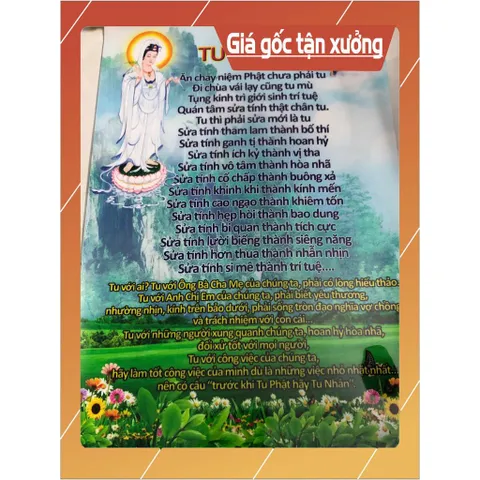GIEO DUYÊN TRANH CUỘN  PHẬT GIÁO THỜ HOẶC TRANG TRÍ 40CM X 60CM - MẪU NGẪU NHIÊN - 9K PHÍ SÀN 840917