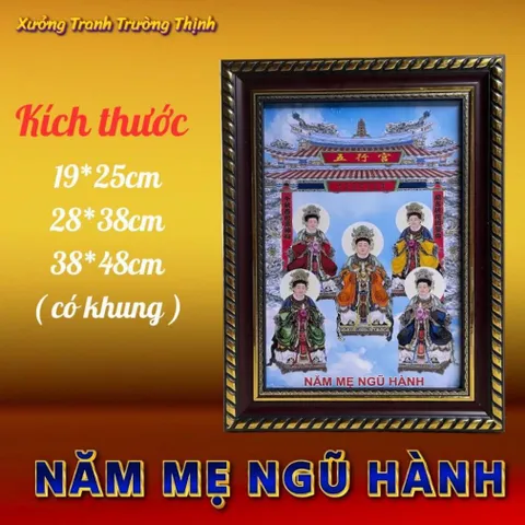 Khung Tranh NĂM MẸ NGŨ HÀNH - Có khung  có hoả tốc 3 CỠ 840920