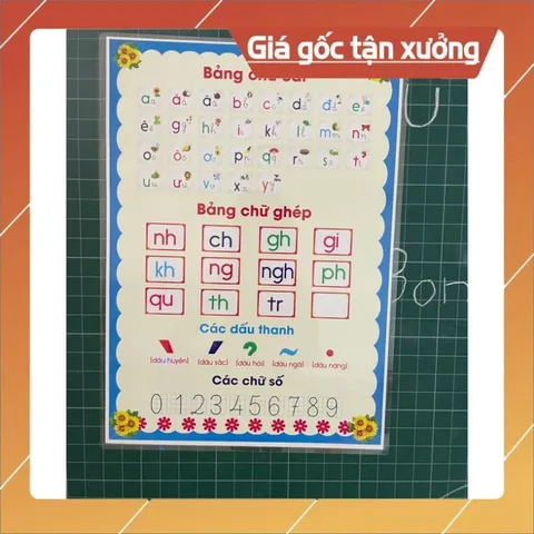 Bảng chữ cái khổ to a3 a4  ép plastic đẹp 840926