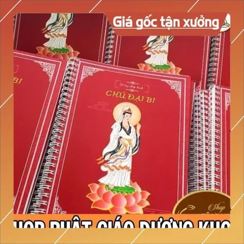 Vở Chép Tay Chú Đại Bi A4  có in chữ mờ có và hình Bồ Tát Quán Âm 840934
