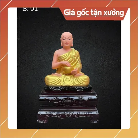 TÔN TƯỢNG THÁNH TĂNG SIVALY KÈM ĐẾ CAO CẤP NGỒI 20CM COMPOSITE 840952