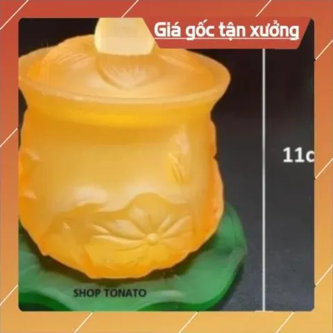 CHUNG NẮP SEN LƯU LY VÀNG CAO 8CM,10CM,11CM DƯƠNG KHOA SHOP 840951