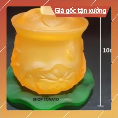 CHUNG NẮP SEN LƯU LY VÀNG CAO 8CM,10CM,11CM DƯƠNG KHOA SHOP 840951