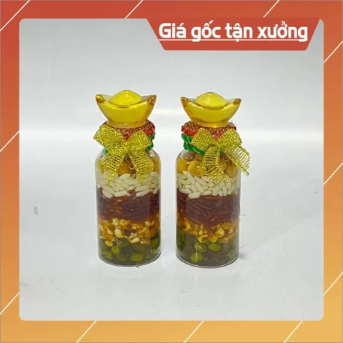 Chai Ngũ Cốc Phong Thuỷ Thu Tài Hút Lộc Chiêu Phương có Kích Thước Nhí , Chai Tháp ( Kèm Thỏi Vàng) HOẢ TỐC 840950