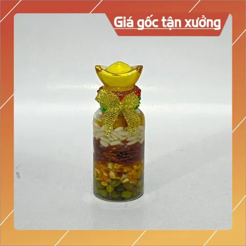 Chai Ngũ Cốc Phong Thuỷ Thu Tài Hút Lộc Chiêu Phương có Kích Thước Nhí , Chai Tháp ( Kèm Thỏi Vàng) HOẢ TỐC 840950