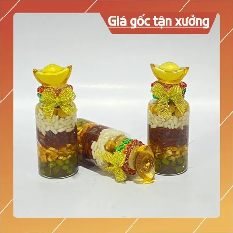 Chai Ngũ Cốc Phong Thuỷ Thu Tài Hút Lộc Chiêu Phương có Kích Thước Nhí , Chai Tháp ( Kèm Thỏi Vàng) HOẢ TỐC 840950