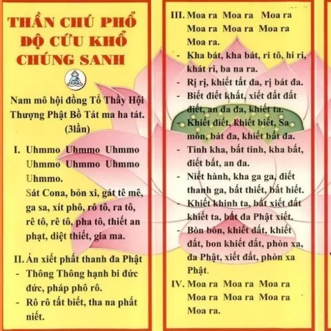 10 TỜ THẦN CHÚ PHỔ ĐỘ CỨU KHỔ CHÚNG SANH 2 MẶT VÀNG