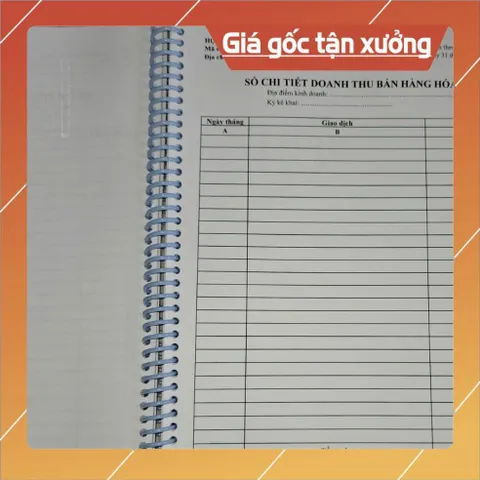 Mẫu sổ S2A CAO CẤP - Sổ Doanh thu bán hàng hóa, ĐÓNG LÒ XO + In giấy DOUBLE A4 80gs - Mẫu chuẩn 2026