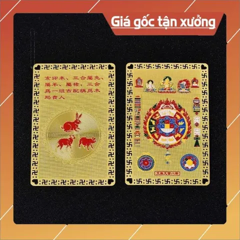 Kim bài mạ vàng  tam hợp quý nhân 2026 -  tam tai 2026  bỏ ví, trang trí điện thoại , làm quà tặng 840984