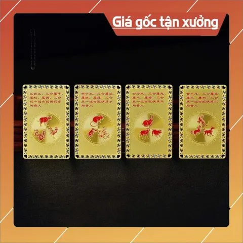 Kim bài mạ vàng  tam hợp quý nhân 2026 -  tam tai 2026  bỏ ví, trang trí điện thoại , làm quà tặng 840984