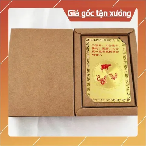 Kim bài mạ vàng  tam hợp quý nhân 2026 -  tam tai 2026  bỏ ví, trang trí điện thoại , làm quà tặng 840984