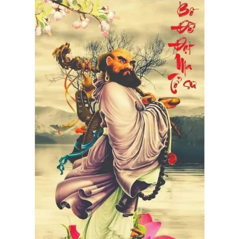 Khung Tranh ĐẠT MA SƯ TỔ - có khung  có hoả tốc 3 CỠ 840997