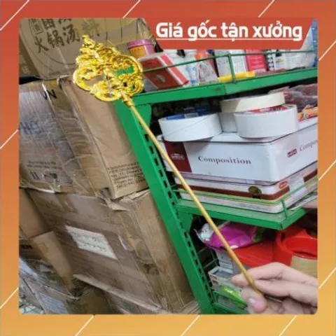 Cây tích  trượng ngày địa tạng 30cm - 40cm mạ vàng composite 840993