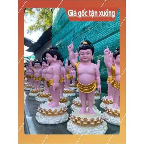 Tôn Tượng Phật Đản Sanh / Sinh cao 30cm composite vẻ màu giá tốt 840990