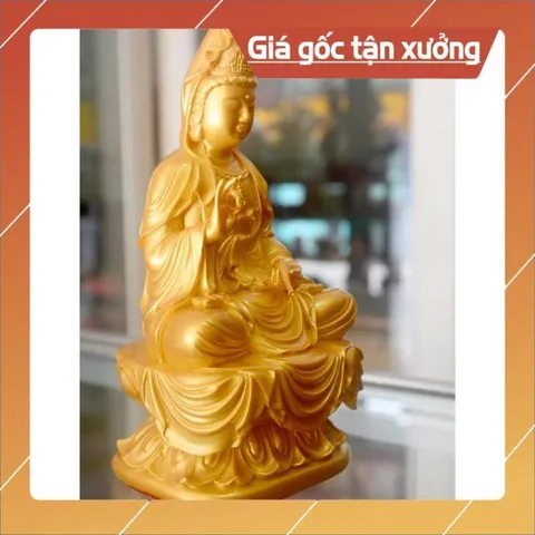 Tượng ngài Quan Thế Âm Bồ Tát ngồi tòa cao 18cm-Nhiều mẫu 841002