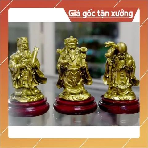 Bộ tượng Tam Đa-Ba ông Phúc Lộc Thọ có đế cao 9cm