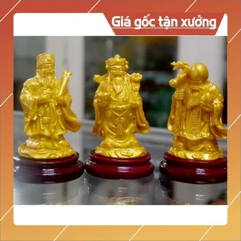 Bộ tượng Tam Đa-Ba ông Phúc Lộc Thọ có đế cao 9cm