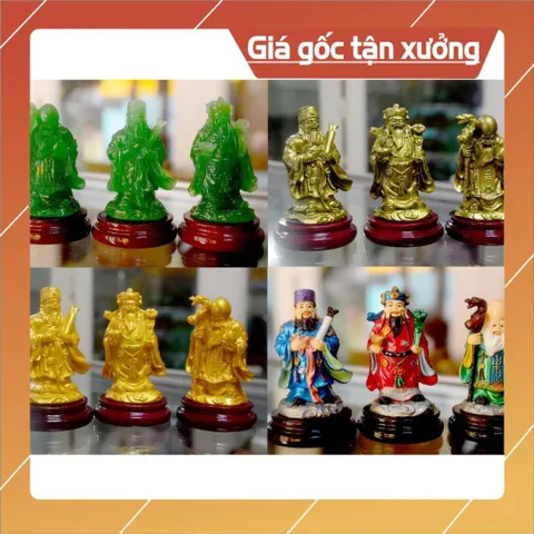 Bộ tượng Tam Đa-Ba ông Phúc Lộc Thọ có đế cao 9cm
