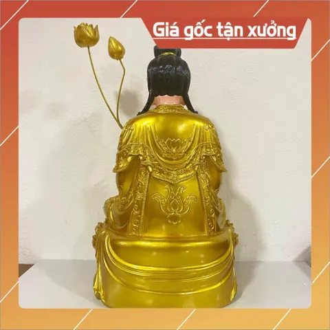 Tượng Thế Chí Bồ Tát Ngồi 45cm Màu Vàng Nhựa Composite VÀNG ĐẸP, CÓ HOẢ TỐC 841027