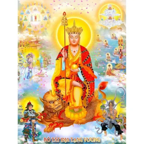 Khung  Tranh ĐỊA TẠNG VƯƠNG BỒ TÁT treo tường hoặc thờ cúng 841058