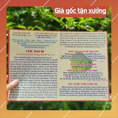 Combo 10 Tờ kinh chú đại bi 2 MẶT ÉP PLASTICS A4 DÀY - TO11 841132