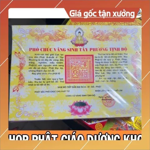 100  tờ chứng điệp Quy y tam Bảo, Phó chúc vãng sinh Tây Phương tịnh độ 1 tờ a4 bìa cứng 841146