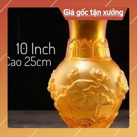 Bình Hoa Thờ Cúng Lưu Ly Vàng - 3 cỡ, hàng cao cấp cực đẹp 841154