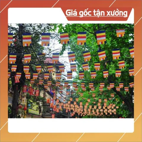 Cờ Phật Giáo Dây 50 Lá Nhiều Kích Cỡ.